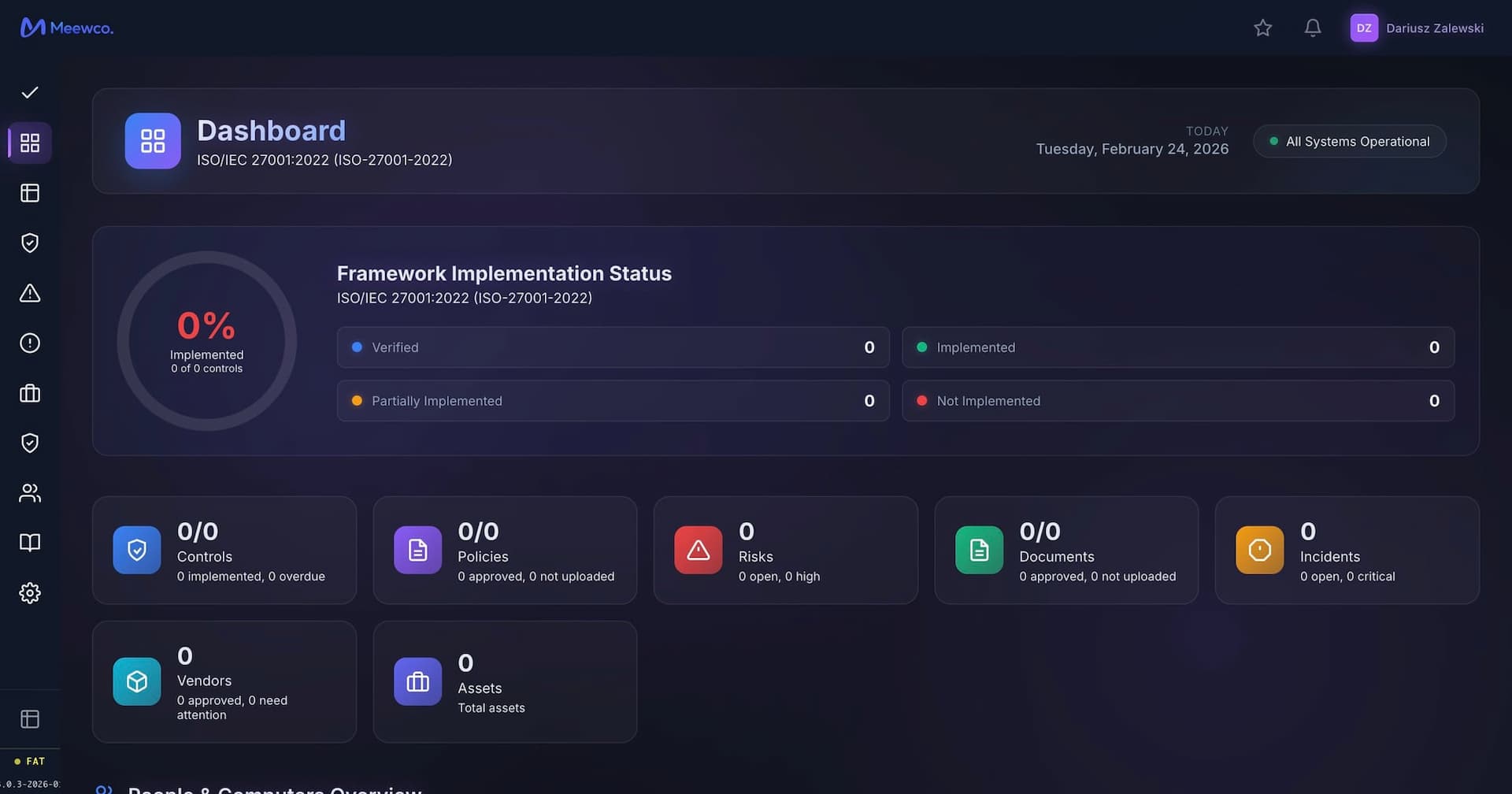 Compliance Dashboard - Meewco compliance management platform